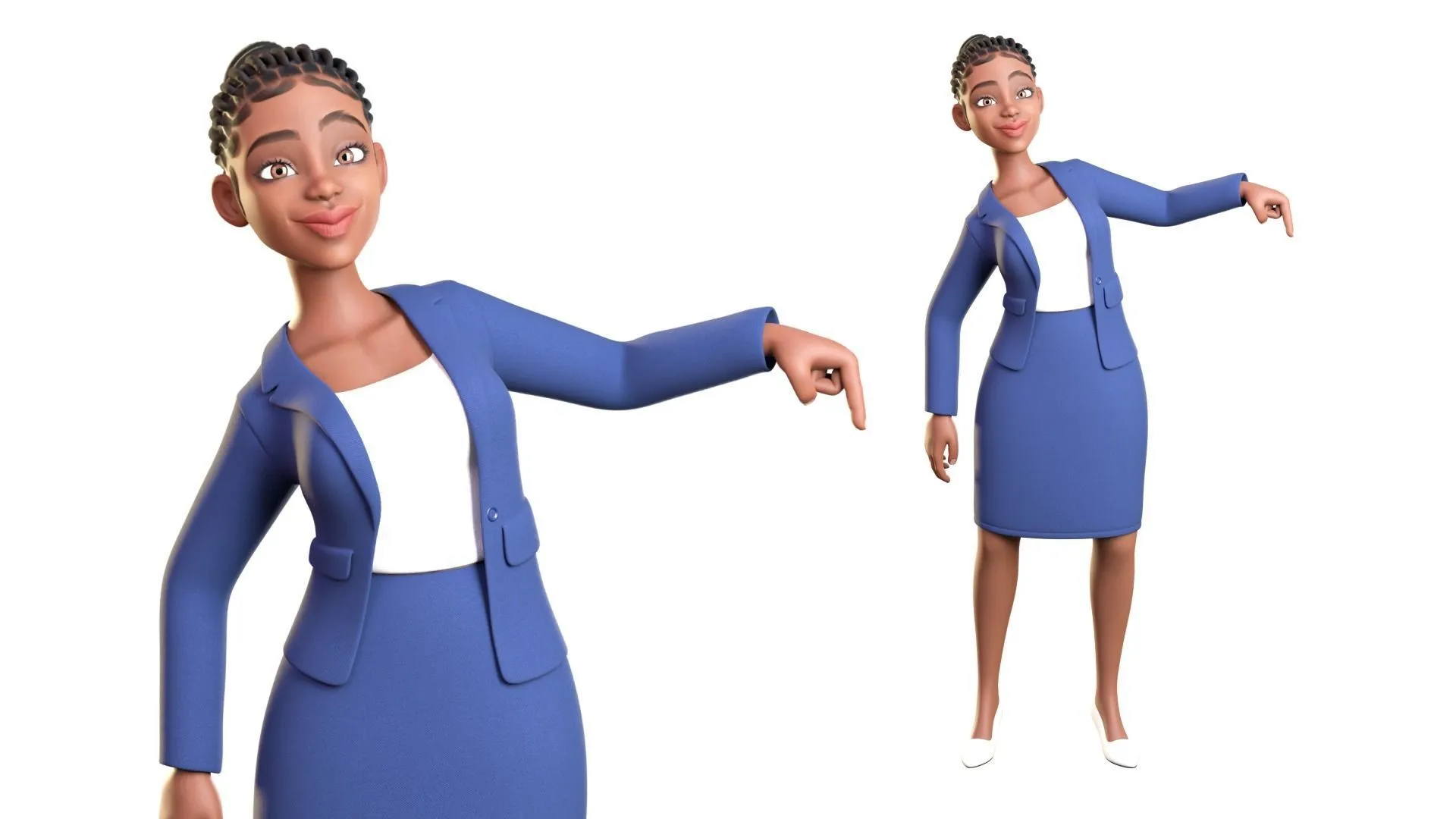 Business Female Black Woman 3D animation showcase